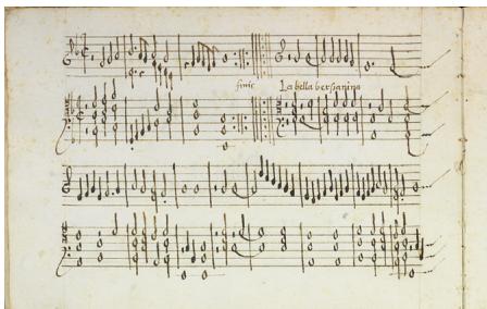 Fig.  16: ‘La cara cossa’, in: I-Vnm Ms. it. Cl. IV, n. 1227 (coll. 11699), fol.  7r-v (su concessione de Ministero della Cultura – Biblioteca Nazionale Marciana. Divieto di riproduzione).
