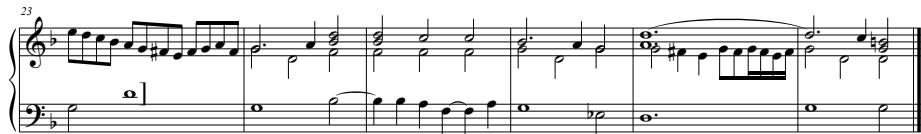 Ex. 1: ‘La cara cossa’, in: Intabolatura de lauto by Dominico Bianchini (Venice, 1546). Transcription: Vania dal Maso.；In the ‘Gagliarda La chara cossa’ by Iulio Abondante, we can observe the repetitions written out in a variant form.