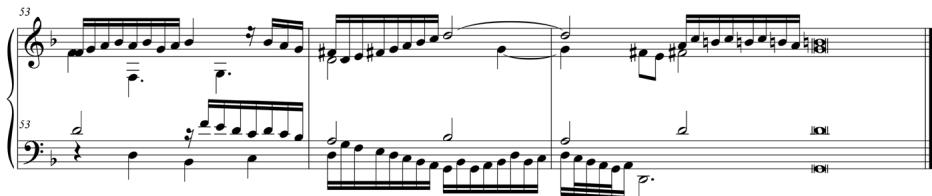 b) mm. 53–55