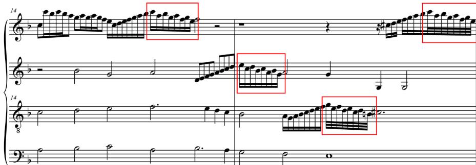 Ex. 11a–c: A common falling-third diminution figure seen in ltalian intabulations and arrangements ca. 1600. Also, see previous example.