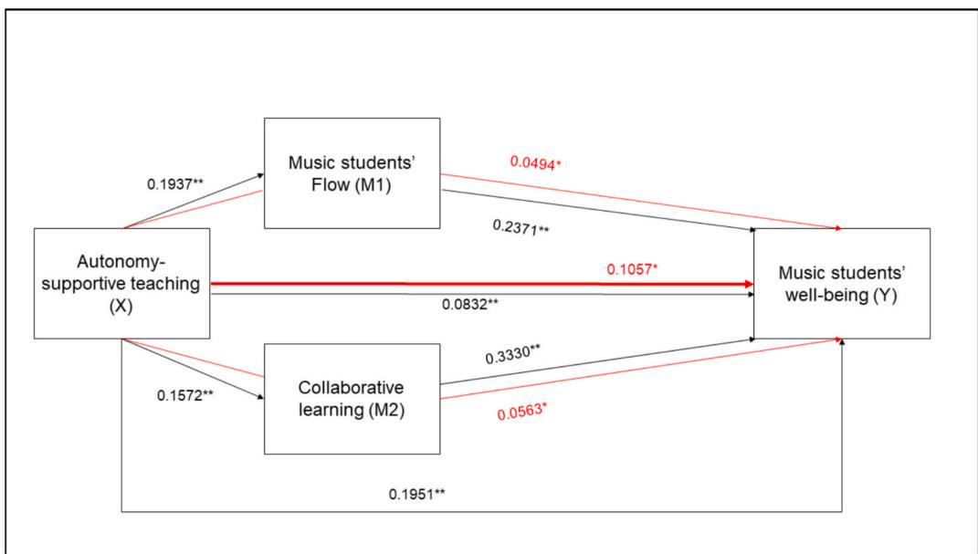 Fig. 2. Standardized estimates for the full model of the study.