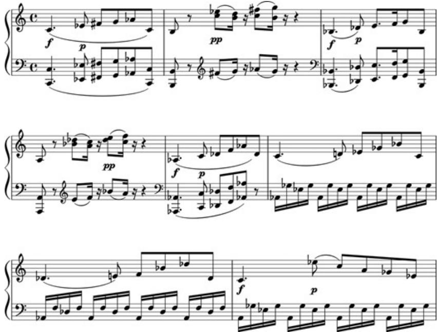 Figure 16.5c. Mozart, Fantasy in C minor K457, mm. 1–8.