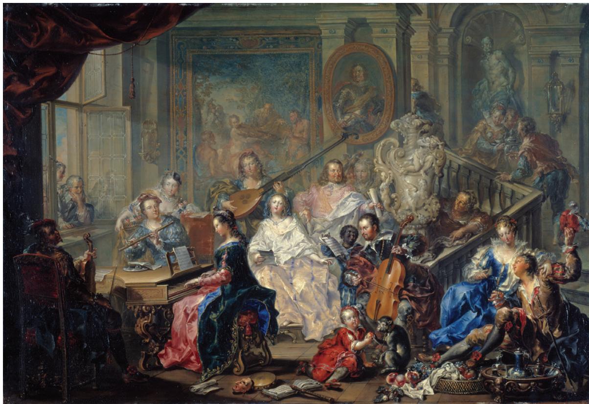 2 Johann Georg Platzer, Das Konzert (c.1740) (Nuremberg, Germanisches Nationalmuseum, inv. no. Gm1329; by permission)