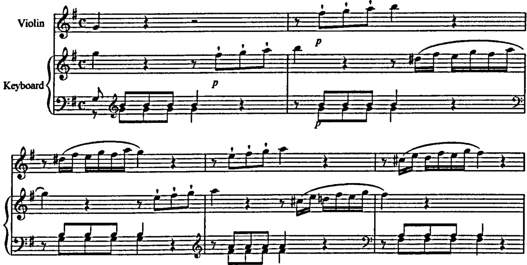 Example 5.9: K301, movement 1, bars 28-32.