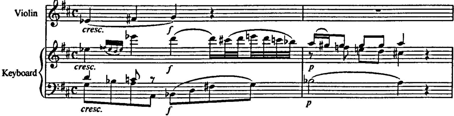 Occasionally, fortes are followed immediately by piano (as two separate dynamic markings, rather than fp) thus creating a dramatic Affekt, as in the opening phrase of the second movement of K526 (see example 5.63):