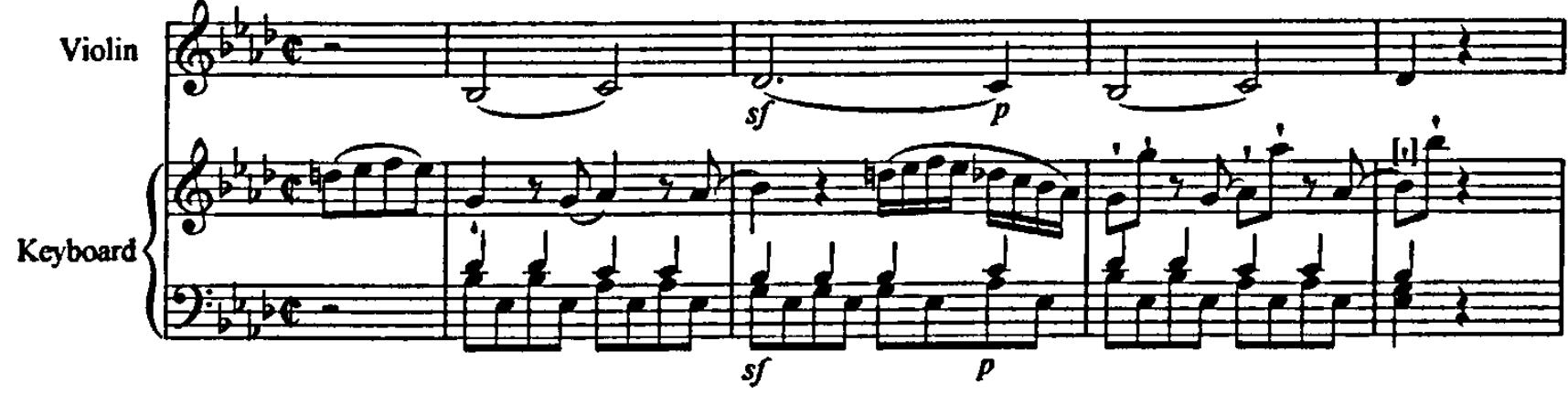 Example 5.69: K481, movement 2, bars 8-12.；Example 5.70: K481, movement 2, bars 83-87.