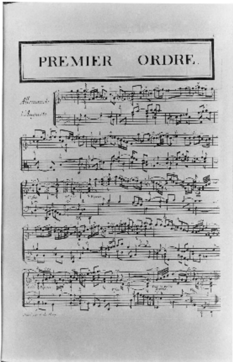 Premier Livre de Pièces de clavecin, 1713. Bibliothèque municipale de Versailles, M.S.Ma. 2 in-fol.
