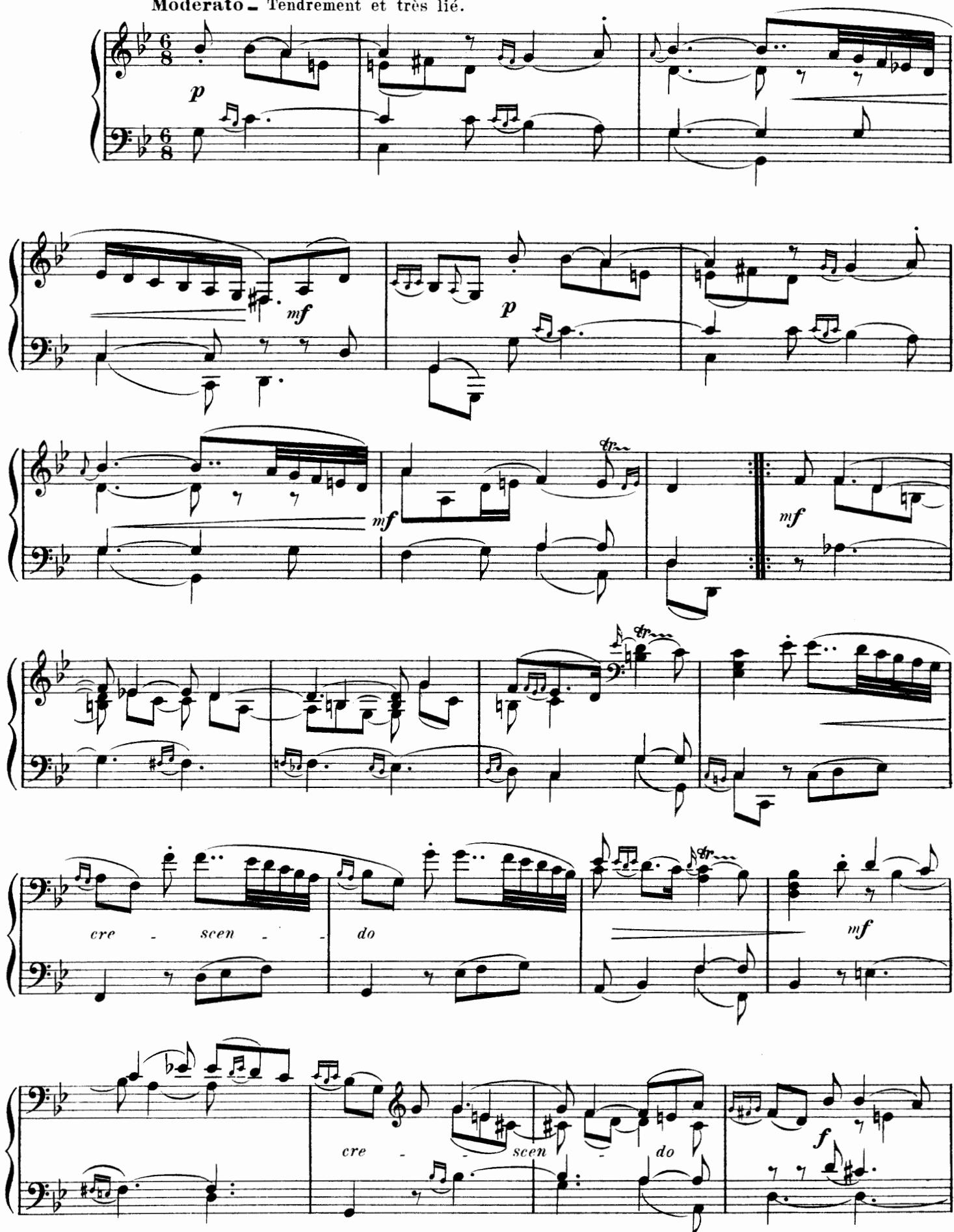 Moderato - Tendrement et très lié.；D.&F.6457