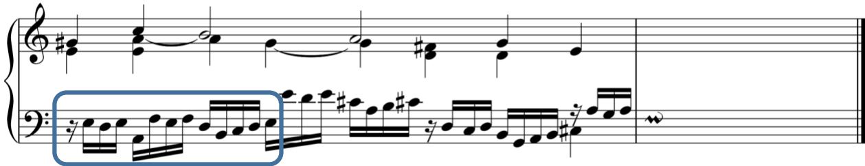 b) Froberger: Secondo libro, Toccata III, b. 10