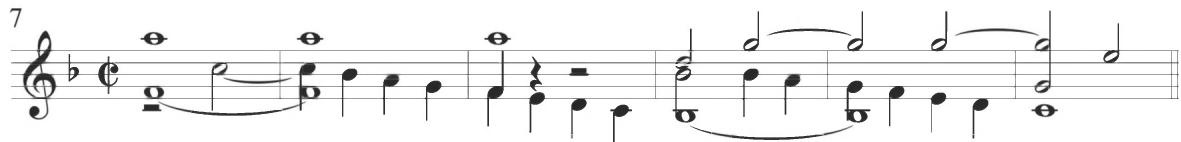 Valderrábano, Diferencias sobre el tenor del Conde Claros, mm. 7-12