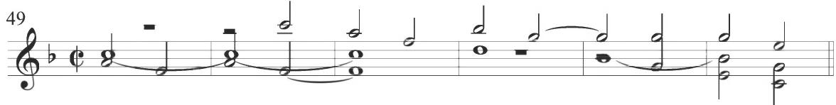 Valderrábano, Diferencias sobre el tenor del Conde Claros, mm. 49-54