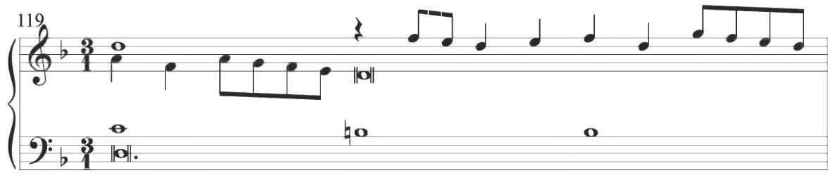 Correa, Cancion glosada, mm. 119-120
