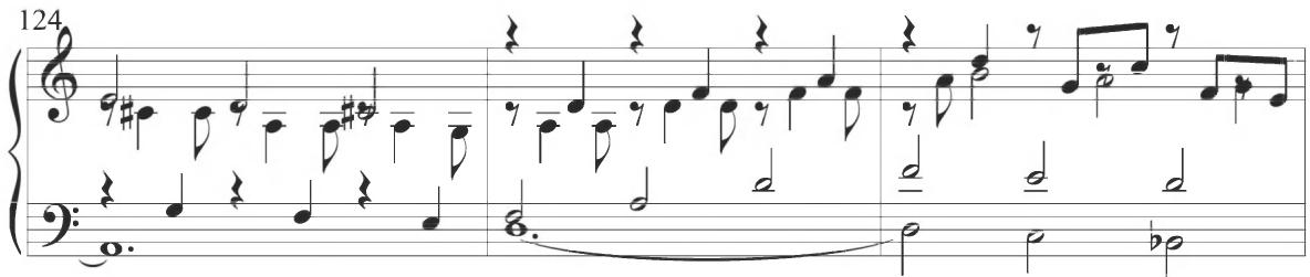 The thirty-second variation provides an extra measure from the four-measure thematic total.