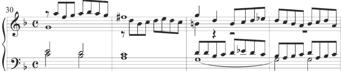 Rinaldo, Partite sopra Zefiro, mm. 30-41