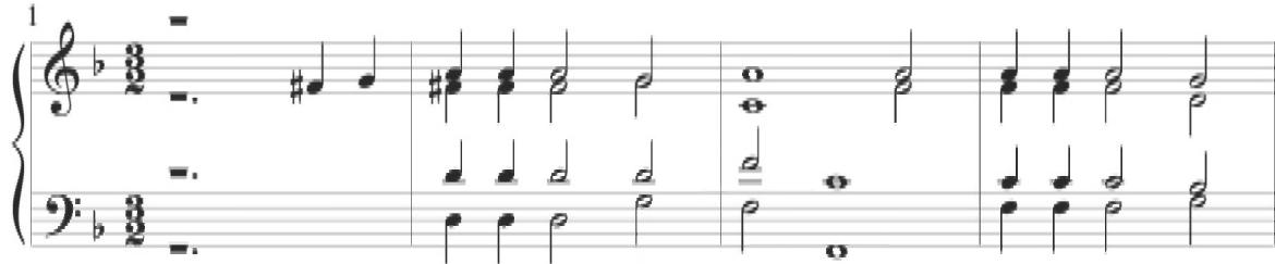 Mayone, Partite sopra Fidele, mm. 1-8