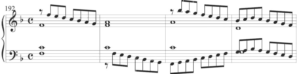 Mayone, Partite sopra il Tenore antico, o Romanesca, mm. 192-195