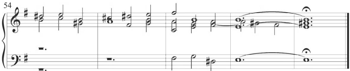 The sixth variation of Trabaci&rsquo;s work includes a series of notes tied across the bar line, with such figuration occurring at the conclusion of almost every measure of the section. Numerous dotted rhythmic patterns are also incorporated in this variation, with a notable contrapuntal combination in an interlocking arpeggiated ascent emerging at measures 7 and similarly at measure 9, as exhibited below.