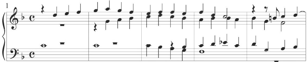 Trabaci, Partite artificiose sopra il tenor di Zefiro, var. 12, mm. 1-10