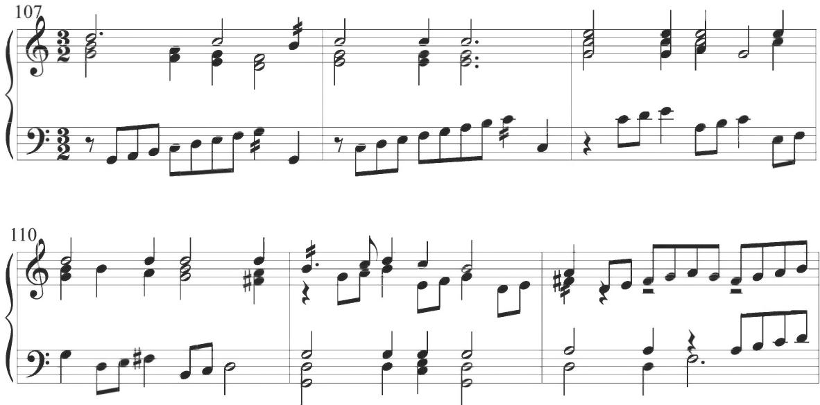 Byrd, Sellinger&rsquo;s Round, mm. 107-112