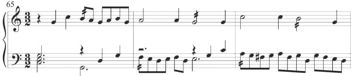 Byrd, The Carman&rsquo;s Whistle, mm. 65-67