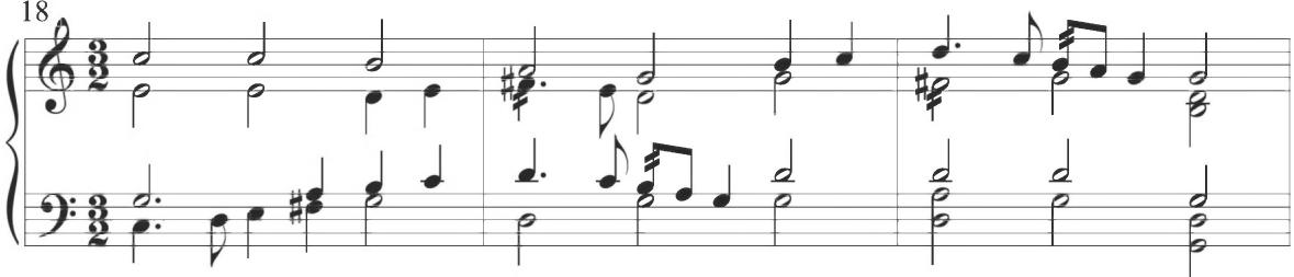 Byrd, The Maiden&rsquo;s Song, mm. 18-24
