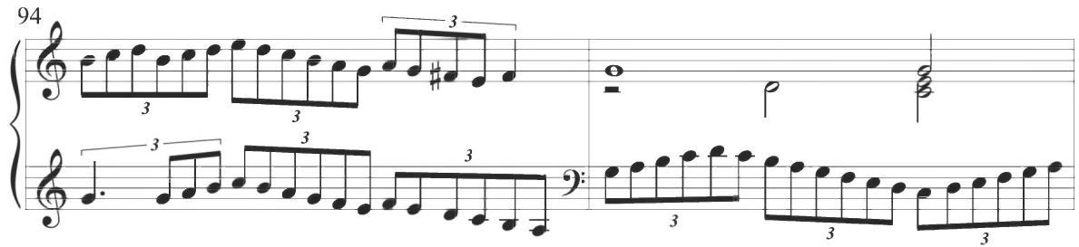 As previously described, comparable parallel figuration is exhibited within many of Cabezón&rsquo;s preceding musical compositions, with a particular example occurring in the early Pavana con su glosa, as viewed below.