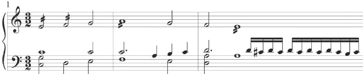 Byrd, &lsquo;The seconde grownde&rsquo;, mm. 1-3