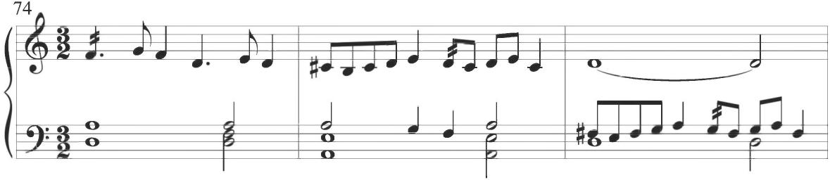 Byrd, My Lady Nevell&rsquo;s Ground, mm. 74-82