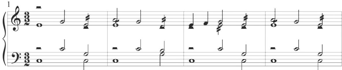Byrd, The Hunt&rsquo;s Up, mm. 1-4