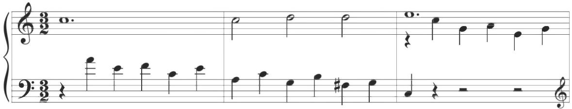 Sweelinck, Ich fuhr mich über Rheine, mm. 58-62