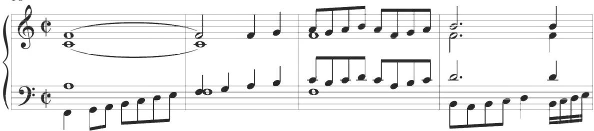 Cabezón, Diferencias sobre el &lsquo;Canto del Cavallero&rsquo;, mm. 16-19
