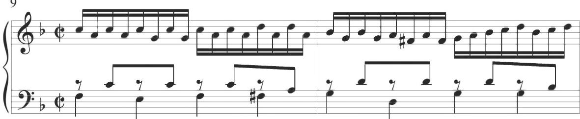Scheidt, Pavana Hispanica, var. 2, mm. 9-10