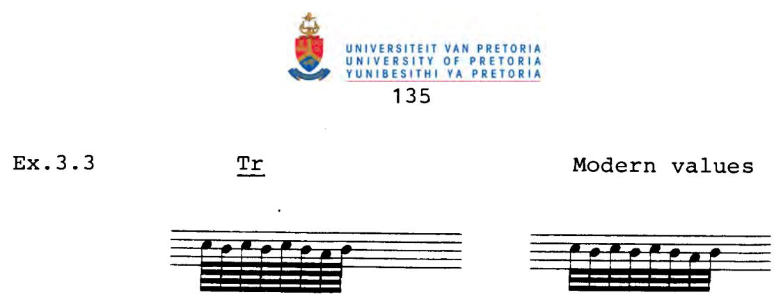 It is important to be aware of these notational irregularities when comparing Tr with the FVB, where the note values of such passages have been modernized. One may easily blame the copyist for carelessness (indeed this is sometimes the case), since certain editors of virginal music do not explain this phenomenon. The MB editions of virginal music are an example, where only the varying number of alternations between the sources is mentioned. $^{12}$