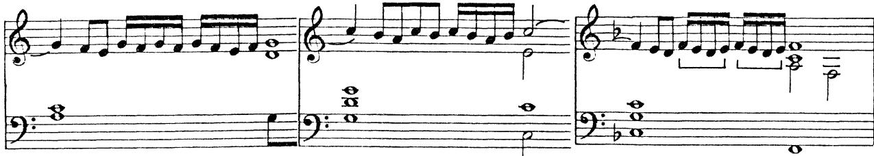 A slow start is characteristic of all three specimens. In the third example the double turn is rather unusual.