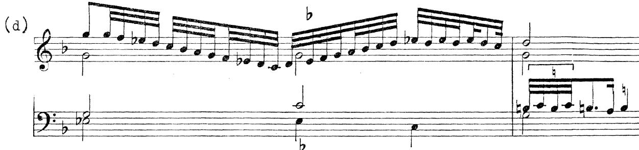 Io mi son giovinetta del Fera；These examples show interesting rhythmical variants on the main note trill, being used here on strong cadences. However, the main note cadence trill is not used exclusively; many examples of conventional upper-note trills occur. In (b) above, the main note trill becomes an upper-note trill.