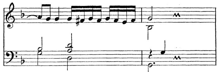 (b) Ricercare；Upper note groppo in conventional form.