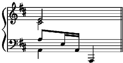 Example 15. Froberger, FbWV 620, Gigue, End of bar 5