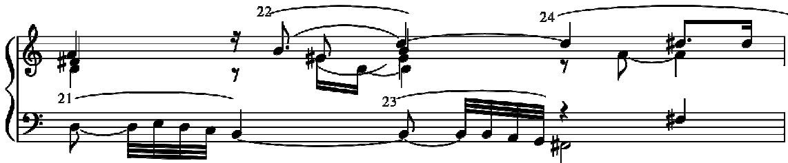 Example 25: Froberger, FbWV 627, Allemande faite en passant le Rhin , bar 7