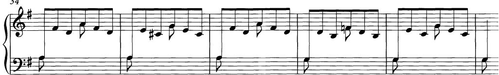 Ex.5 J. S. Bach, Partita no.5, BWv829, Tempo di Minuetto, bars 34–8