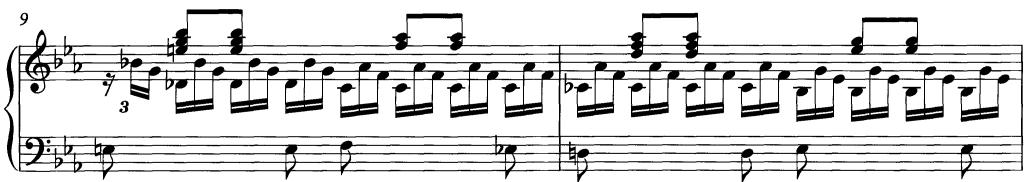 Ex.6 J. S. Bach, Fantasia in C minor, bwv906, bars 9–10