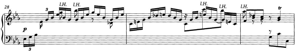 Ex.12 W. F. Bach, Sonata in E♭ major, F5, third movement, bars 28–30